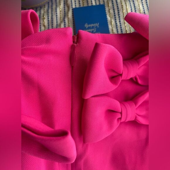 Tuckernuck Bow Dress Womens Sz Small Hot Pink Cameron Eubanks Wimberly NWT - Picture 14 of 17